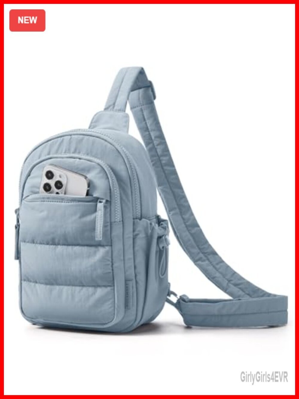 Small Sling Bag Puffer Crossbody Hobo Handbag RFID Blocking Travel Hiking